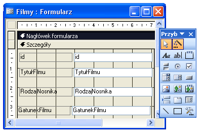 Formularz w widoku projekt